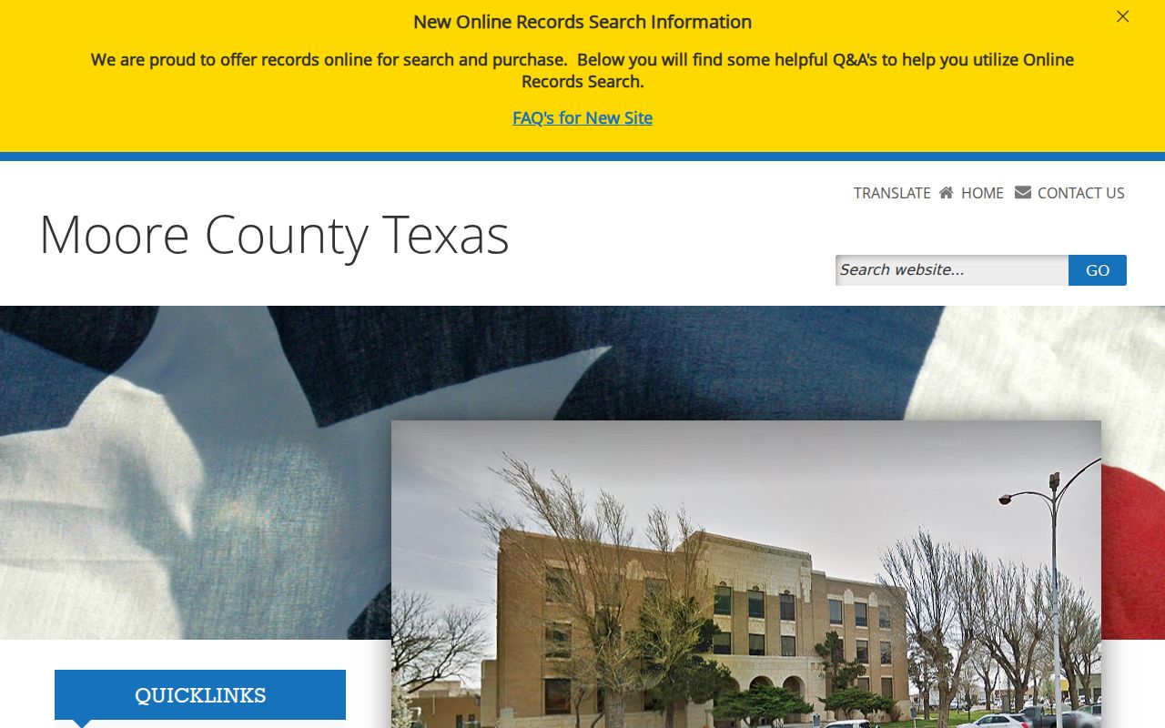 Moore County criminal records courthouse homepage